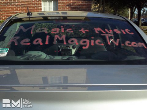 Real Magic TV Back Window Writing